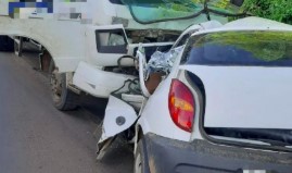 Motorista morre após realizar ultrapassagem e bater de frente com caminhão na SC-390