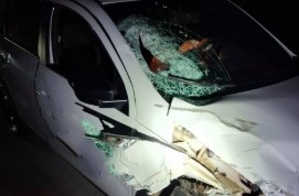 Jovem de 18 anos fica gravemente ferida em colisão frontal na SC-160