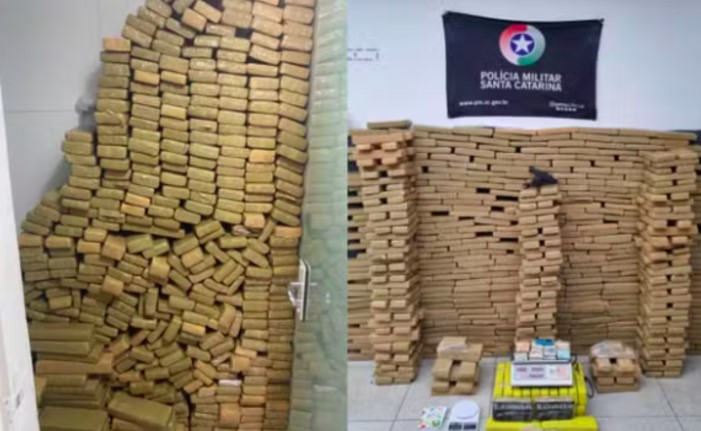 Cheiro forte de drogas e banheiro com 400 kg de maconha levam à captura de foragido em SC