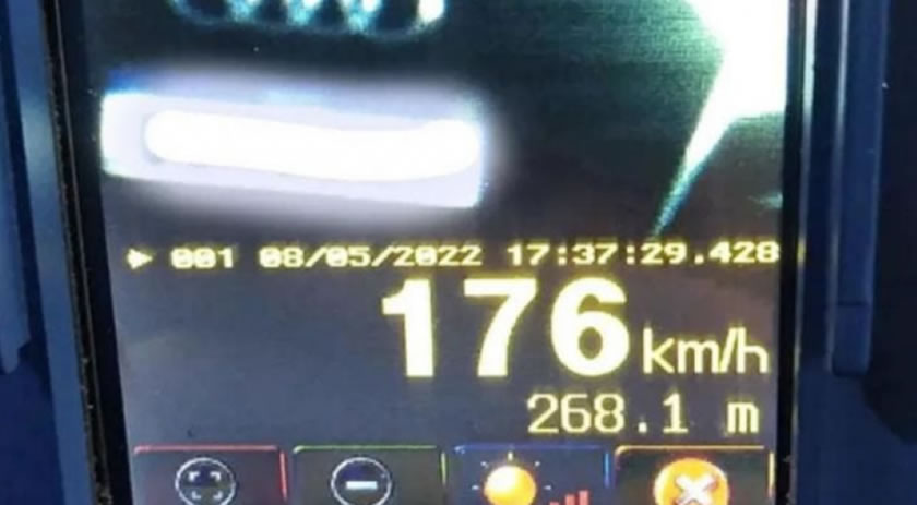 Carro é flagrado a mais de 170km/h em rodovia do Estado