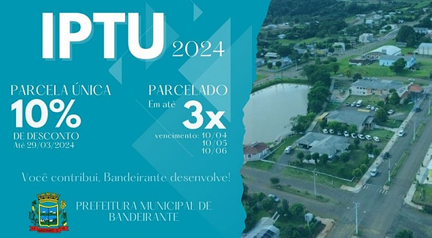 Pagamento do IPTU em cota única tem desconto
