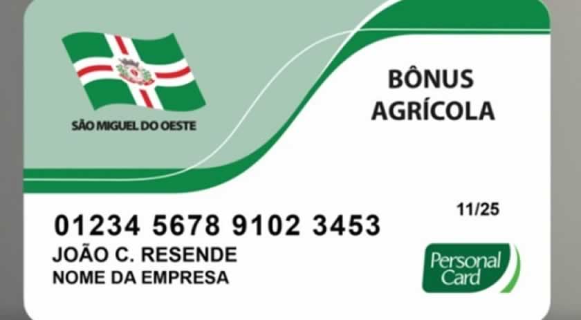 Cartões do Bônus Agrícola serão entregues nesta quinta e sexta-feira