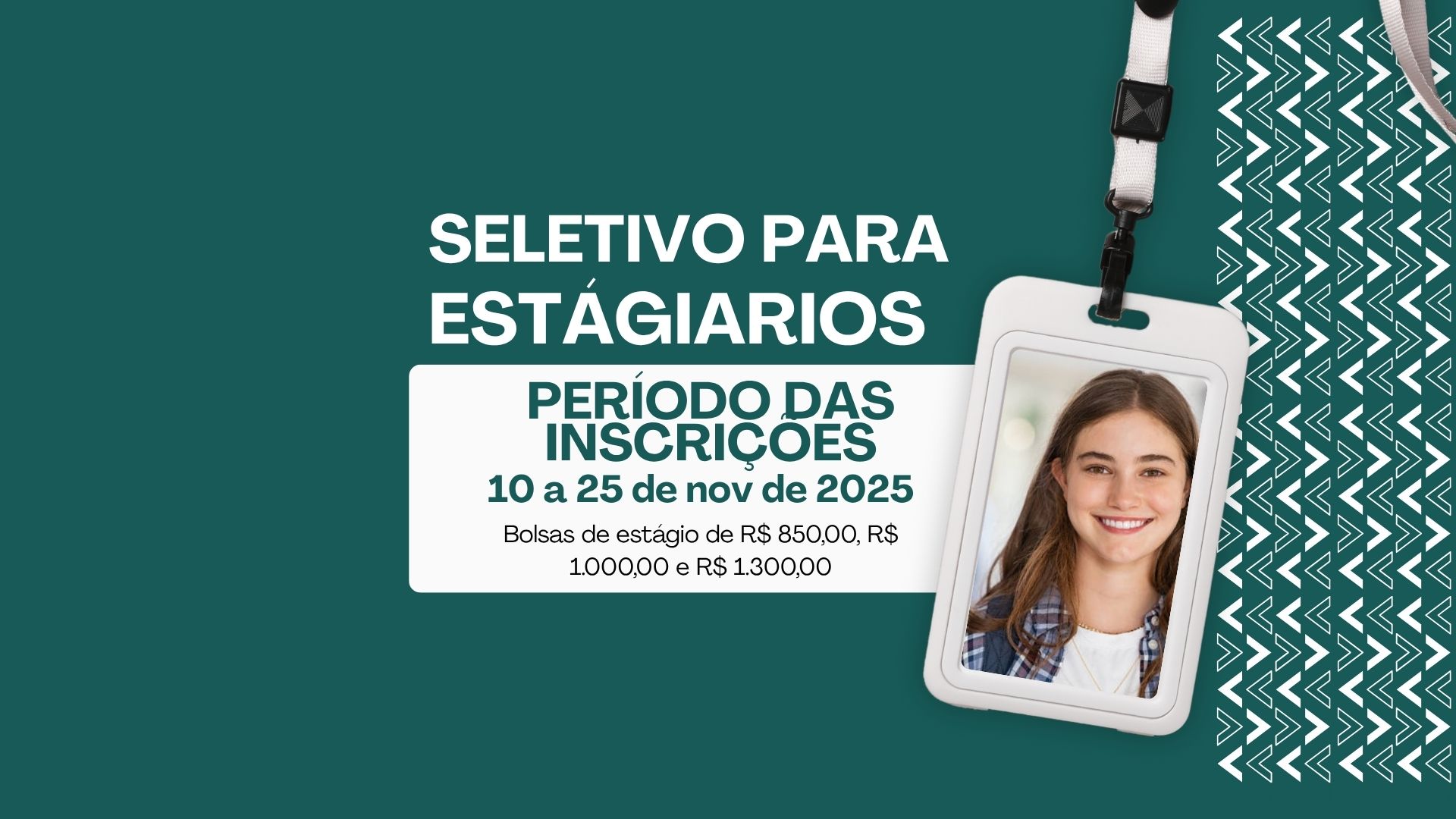Inscrições para estágio começam nesta segunda-feira