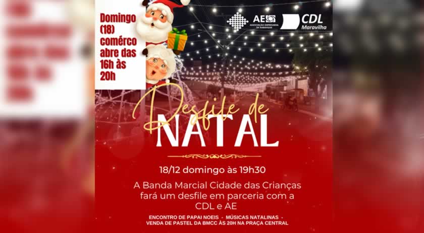 CDL e AE promove desfile natalino em parceria com a Banda Marcial