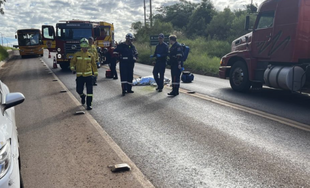 Idoso morre após ser atropelado por ônibus na SC-283