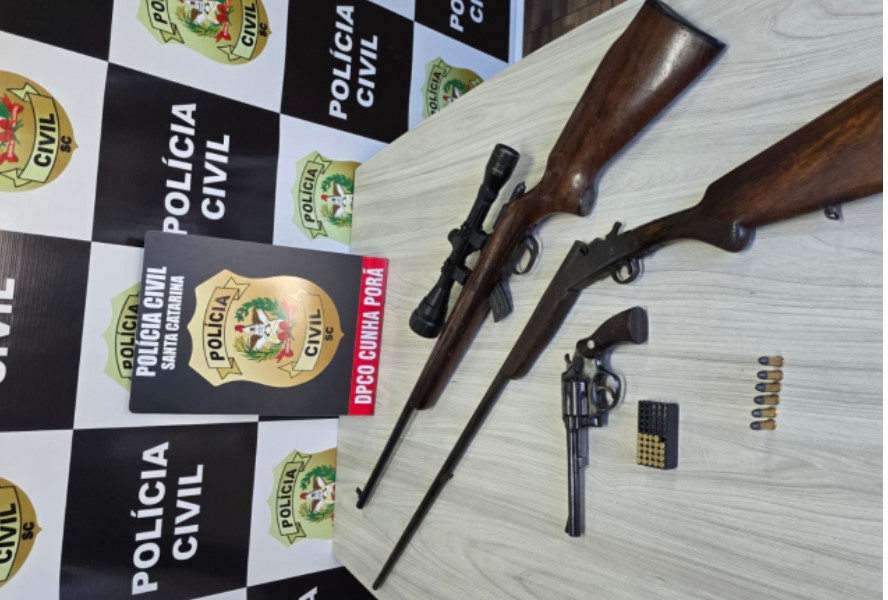 Armas de fogo são apreendidas em investigação que apura violência doméstica no Oeste de SC