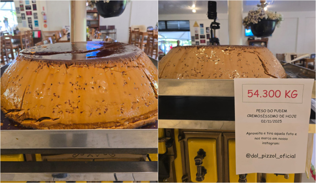 Restaurante leva mais de 20 horas para fazer pudim de 54 kg