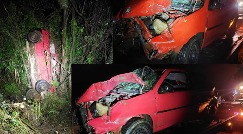 Duas pessoas ficam gravemente feridas após acidente na BR 163
