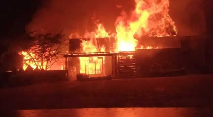 Incêndio de grandes proporções atinge o Snow Valley, em São Joaquim