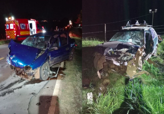 Motoristas morrem após colisão frontal entre carros de passeio no Oeste