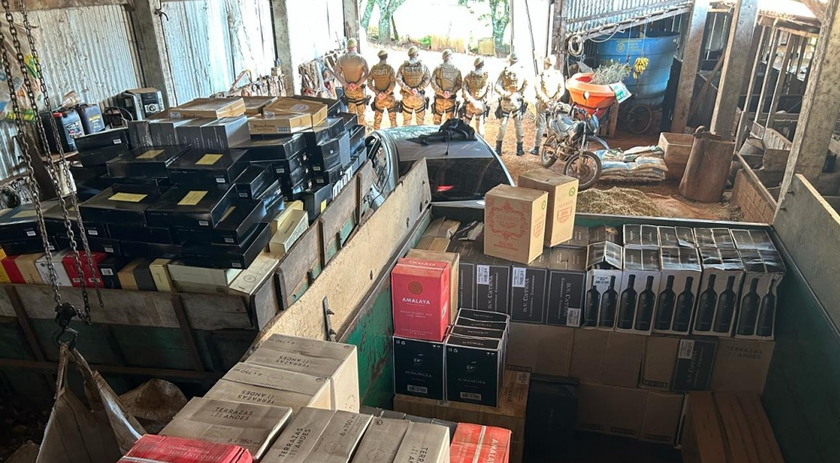 Polícia Militar apreende 840 caixas de vinho