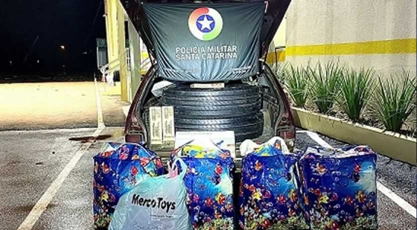 Veículo carregado de produtos contrabandeados do Paraguai é apreendido