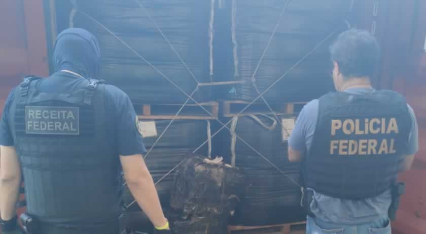 Receita Federal e Polícia Federal realizam apreensão de cocaína no Porto de Itapoá
