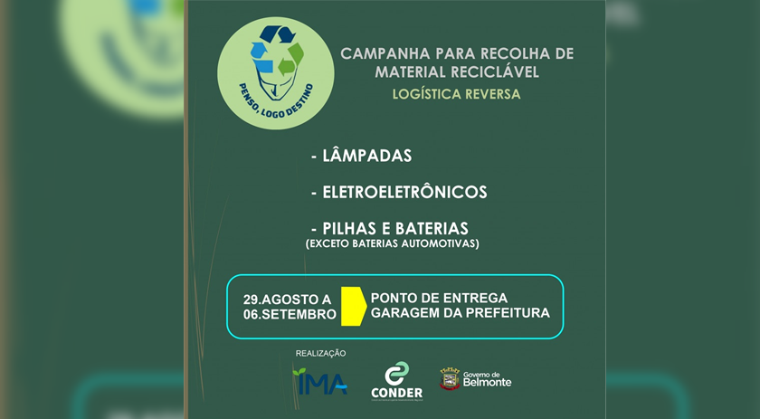 Campanha de recolha de lâmpadas, eletrônicos, pilhas e baterias começa
