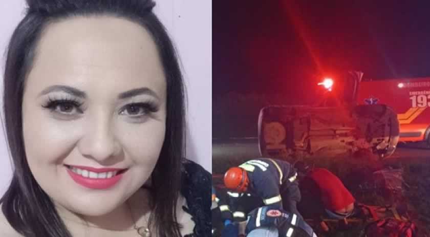 Capotamento mata professora na BR-282 e deixa outros dois feridos