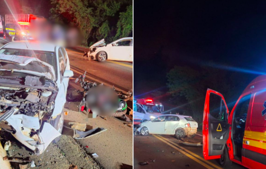 Colisão entre três veículos mata adolescente e jovem na BR-282