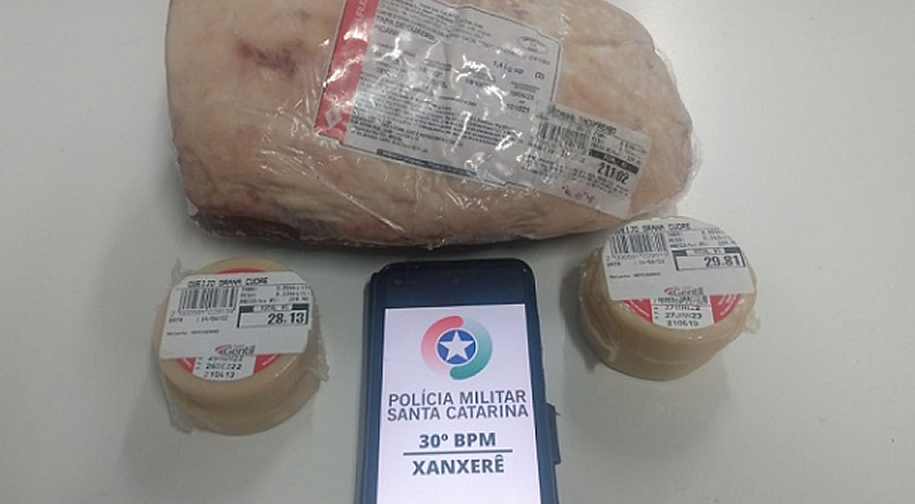 Homem é flagrado furtando picanha e queijo em supermercado de Xanxerê