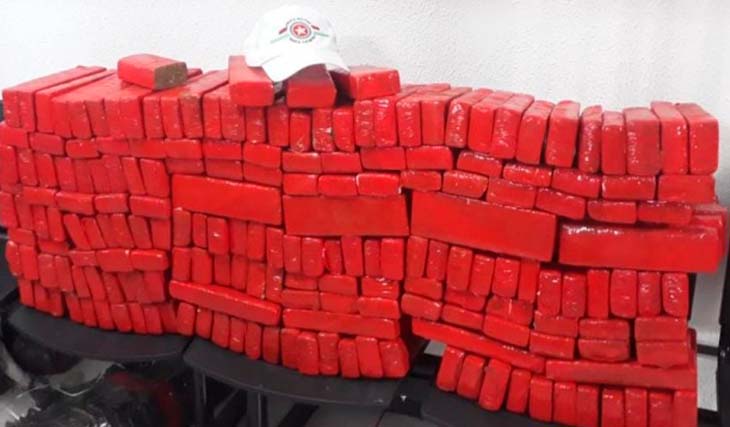 PMRv apreende mais de 140 quilos de maconha na SC 160, em Campo Erê