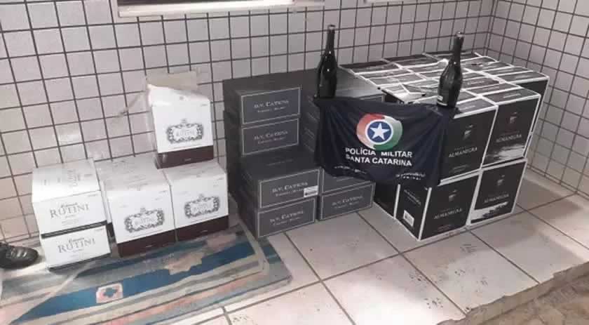PM flagra homem com 258 garrafas de vinho descaminhadas