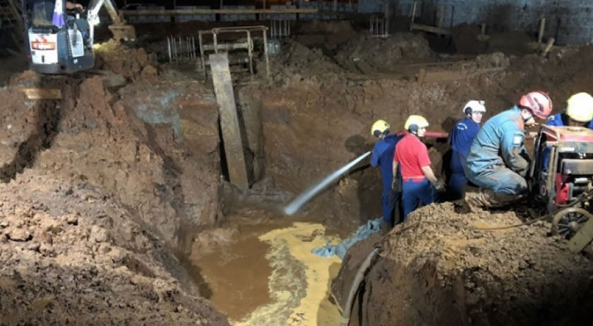 Resgate de trabalhador soterrado durou 5 horas e mobilizou 19 bombeiros