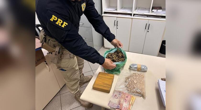 Mulher é presa na BR-282 em Joaçaba com ecstasy, cocaína, skunk e crack