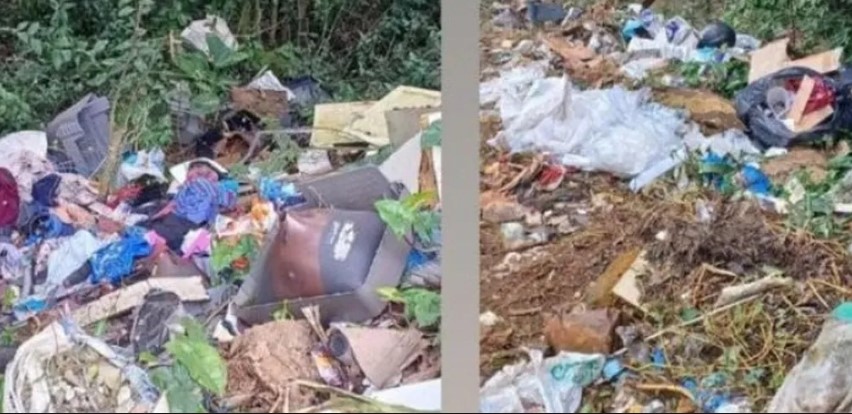 Suspeita é identificada por descarte irregular de lixo na SC-157