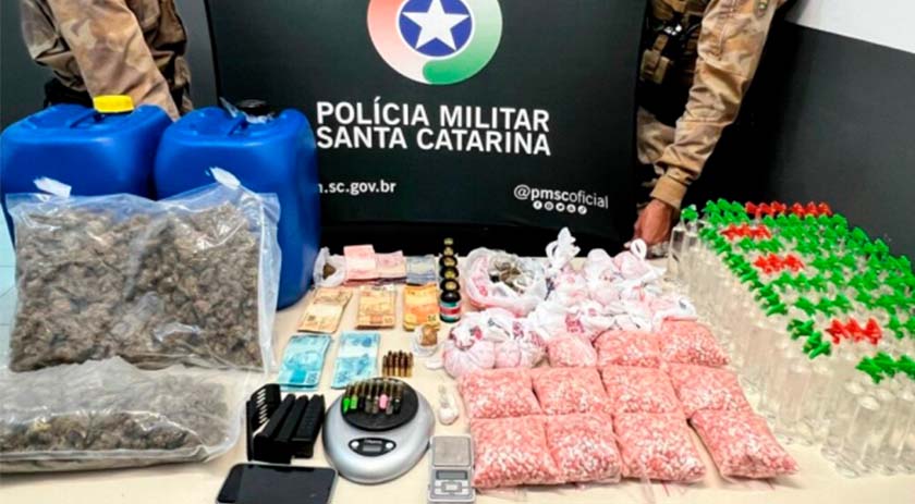 Homem é preso com grande quantidade de drogas em SC