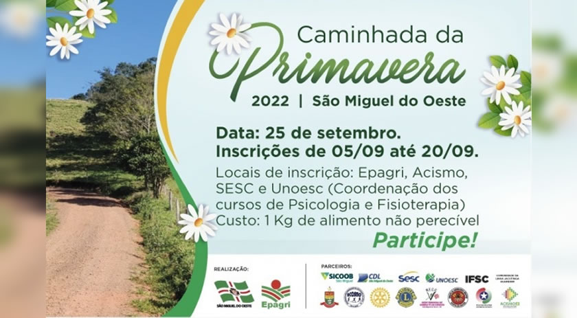 Caminhada da Primavera 2022 está com inscrições abertas