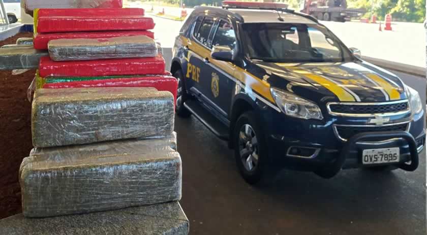 Polícia apreende mais de 90 kg de maconha em porta-malas de carro na BR-282