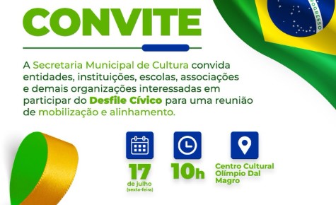 Secretaria de Cultura convoca entidades para reunião de organização do desfile cívico