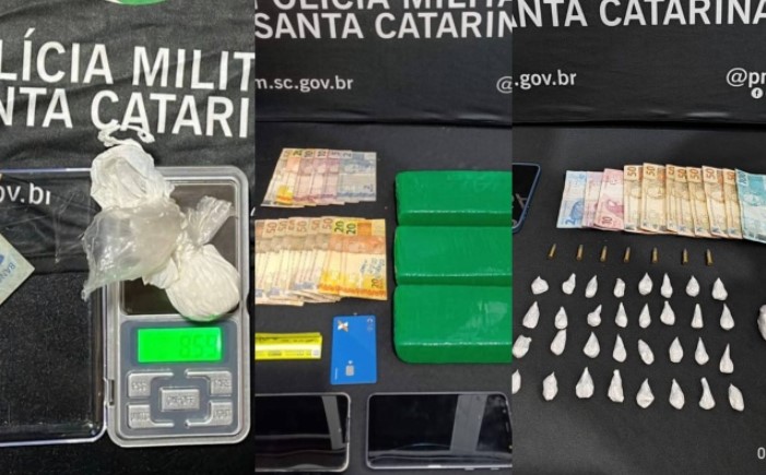 PM prende 4 pessoas em três ocorrências de tráfico de drogas em São Miguel do Oeste e Riqueza