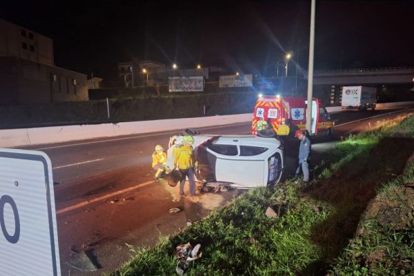 Capotamento é registrado na BR-282 no oeste de SC