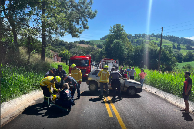 Grave acidente na SC-283 deixa vítima com traumatismo craniano