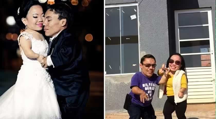 Menor casal do mundo é brasileiro, celebra o amor e conquista casa adaptada