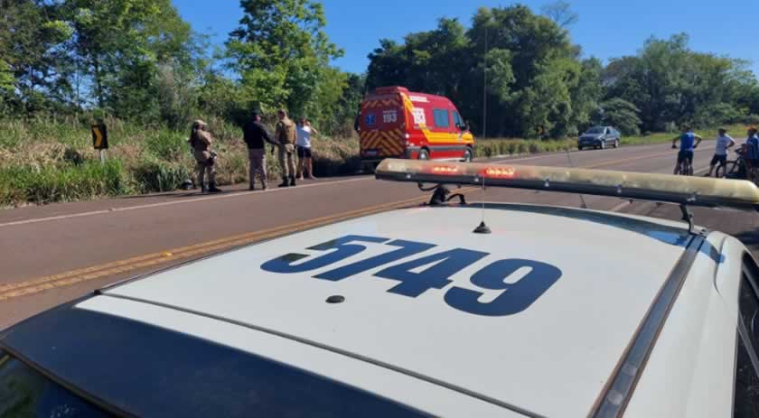 Motociclista sofre acidente na BR-282