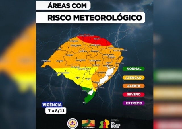Ciclone coloca três regiões do RS em risco para tornados com ventos acima de 100 km/h