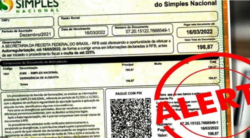 Receita Federal alerta para novo golpe com guia falsa do Simples Nacional para pagamento via PIX