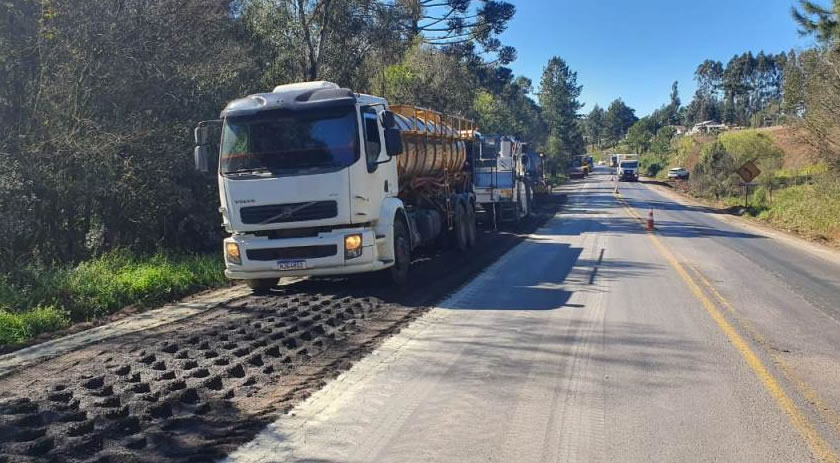 Trecho entre Ponte Serrada e Irani tem trânsito no sistema “pare e siga” para recuperação da BR-282