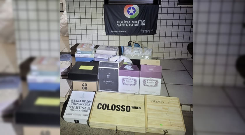 PM apreende vinhos e produtos contrabandeados na BR-163