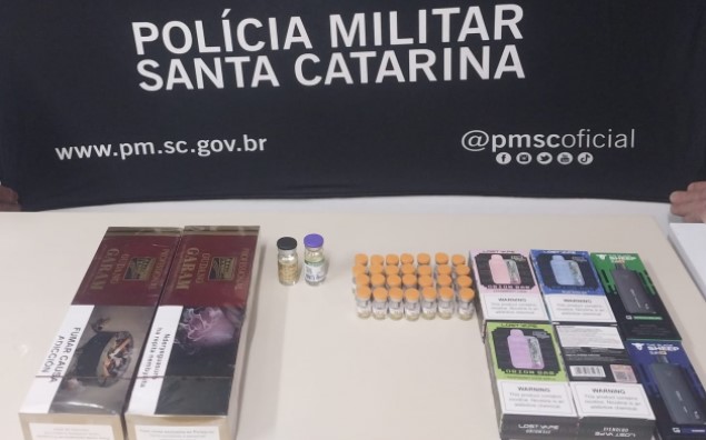 PM apreende mercadorias do Paraguai e medicamentos durante abordagem na BR-282