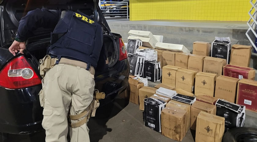 Vinhos importados irregularmente são apreendidos na BR 282