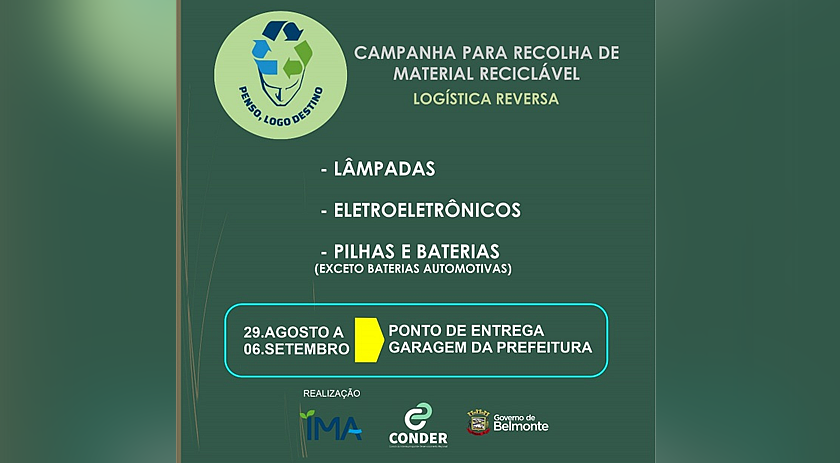 Campanha recolhe lâmpadas, eletrônicos, pilhas e baterias