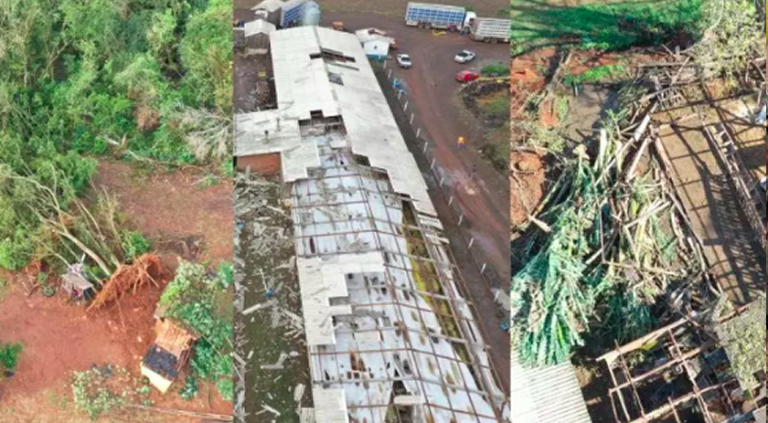 Imagens aéreas mostram estragos após tornado em cidade de SC