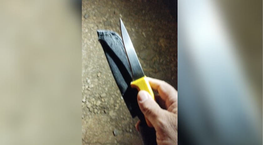 Homem é flagrado com faca de 13 centímetros durante abordagem policial
