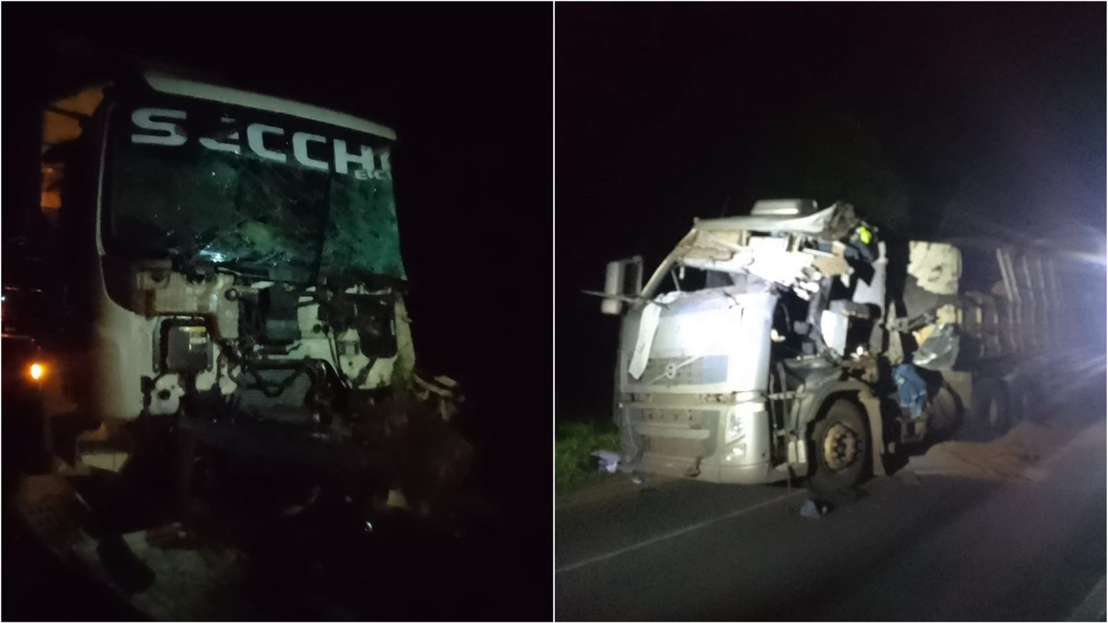 Colisão entre caminhões deixa feridos na BR 282