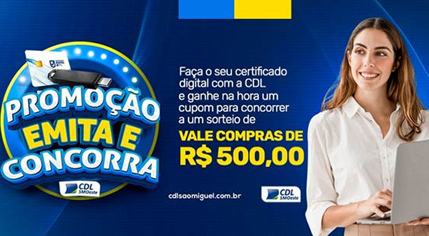 CDL realiza sorteios em São Miguel do Oeste e Paraíso, neste final de semana