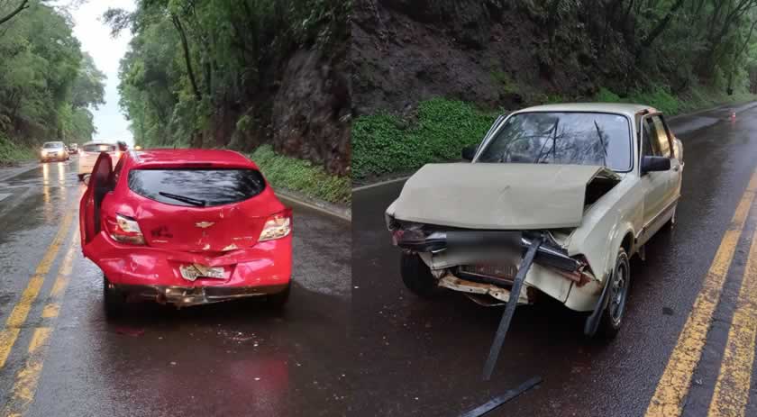 Duas pessoas são socorridas após colisão entre veículos na BR-282
