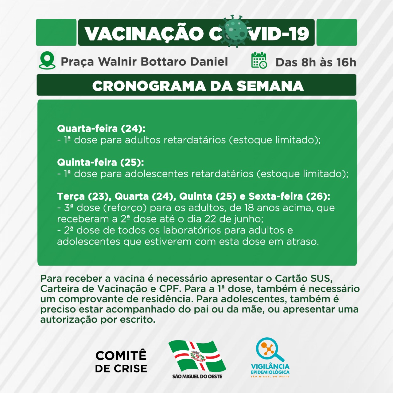 Vacinação contra COVID continua esta semana