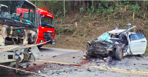 Mulher que conduzia veículo de Ponte Serrada morre em acidente na BR-282