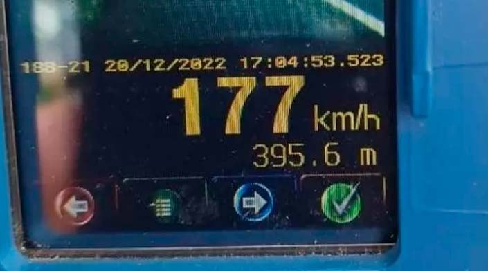 Motorista é flagrado dirigindo a 221% acima da velocidade permitida em rodovia